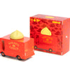 Candylab red toy Dumpling van with a dumpling on the roof | Conscious Craft